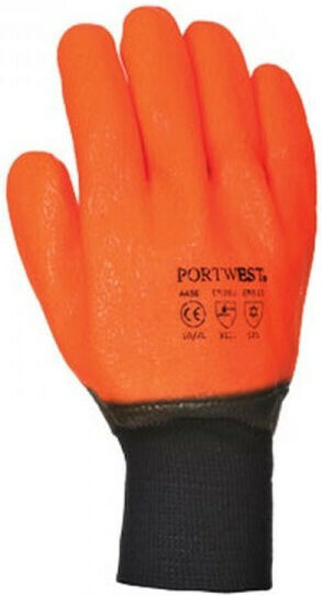 Portwest Gloves for Work Cold-Resistant Orange PVC