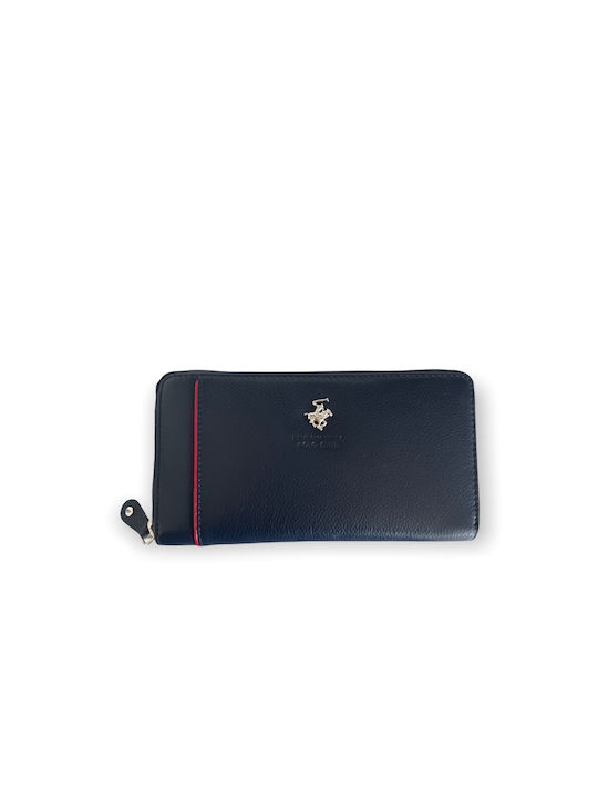 Beverly Hills Polo Club Large Leather Women's Wallet Navy Blue