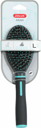 Zolux Bristle Brush Large for Misc Hair Lengths Double Sided for Coat Grooming Turquoise