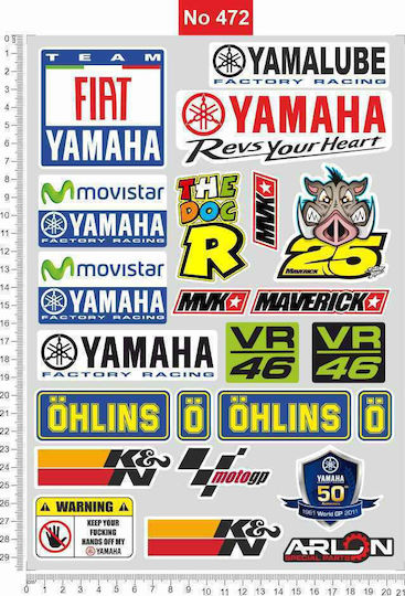 Frisky Αυτοκόλλητα Σετ Yamaha 23τμχ Πολύχρωμο