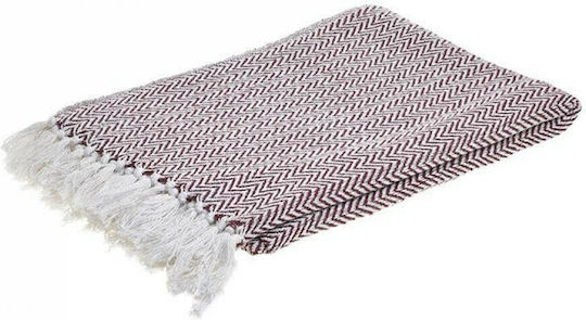 Click Cuvertură Pentru Canapea 2 Locuri 170x230cm Burgundy / Alb