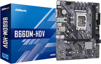 ASRock B660M-HDV Motherboard Micro ATX with Intel 1700 Socket