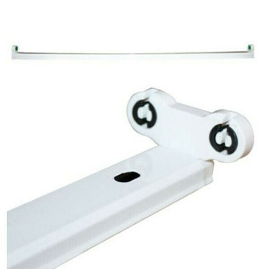 Aca Single-Ended Lighting Batten T8 with 2 Slots for LED Bulbs 60cm