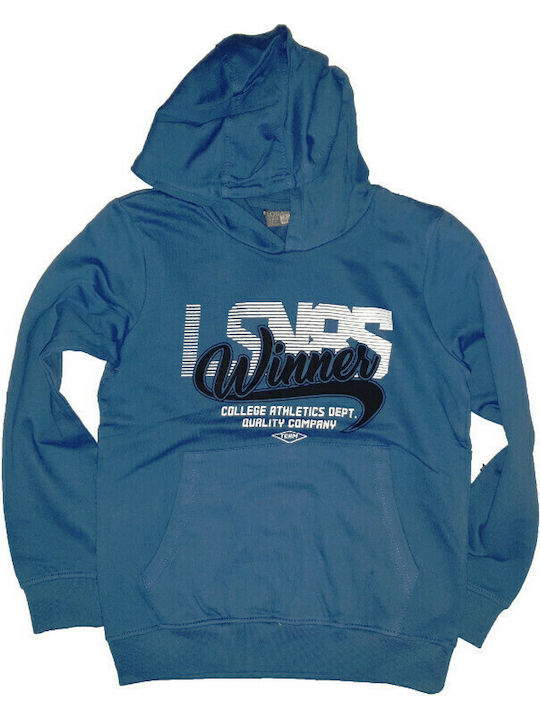 Kids Sweatshirt with Blue Hood