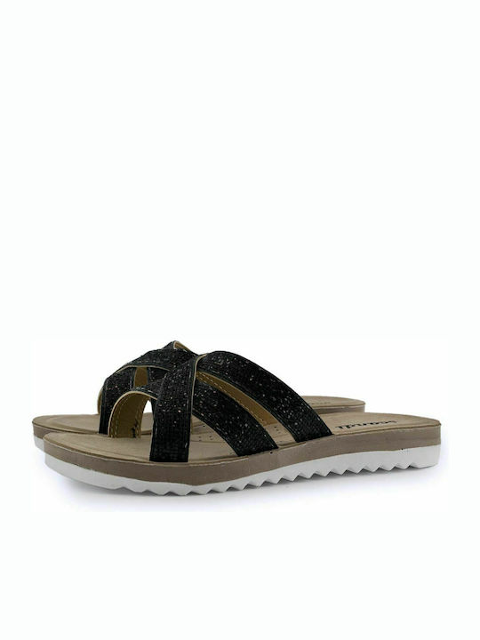 Scandi Women's Flat Sandals In Black Colour