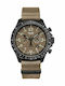 Traser P67 Officer Men's Watch 46mm Chronograph Battery with Brown Fabric Strap
