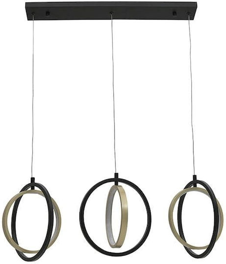 Inart Pendant Light Black Rail 80x25x150cm
