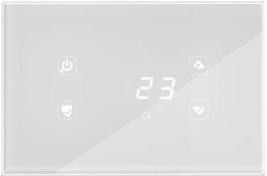 Tiemme GLA810 Digital Termostat Spațiu cu Ecran Tactil Alb