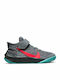 Team Hustle D 10 FlyEase Incaltaminte Sport Copii Baschet Cu Închidere Hoop & Loop Gri