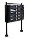 Media Wave Apartment Building Mailbox Metallic in Black Color 60x17x160cm