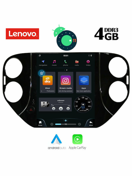 Lenovo Sistem Audio Auto pentru Volkswagen Tiguan 2010-2013 (Bluetooth/USB/AUX/WiFi/GPS/Apple-Carplay/Partitură) cu Ecran Tactil 9.7" DIQ_SSX_9989