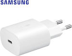 Samsung Φορτιστής Χωρίς Καλώδιο με Θύρα USB-C 25W Power Delivery Λευκός (EP-TA800N Retail)