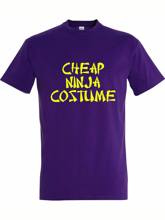 T-shirt Unisex " CHEAP NINJA COSTUME ", dunkelviolett