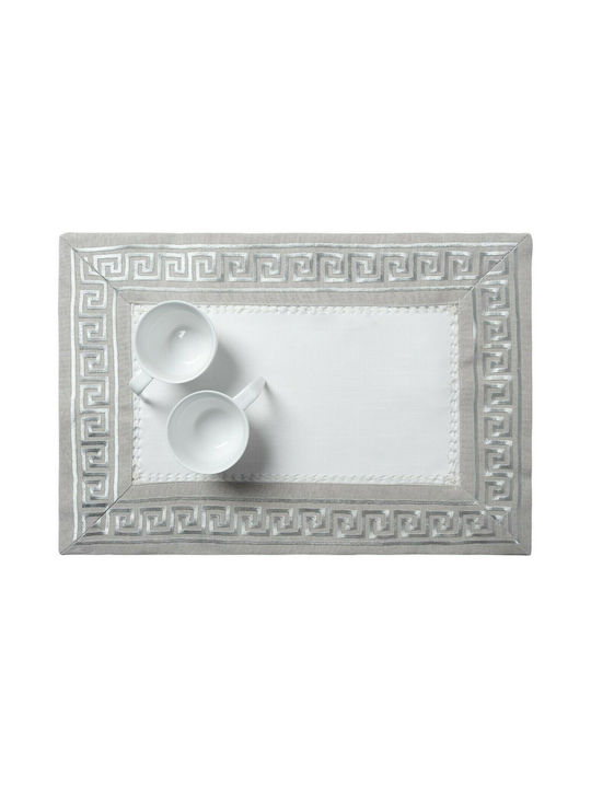 Silk Fashion Placemat Fabric Gray 50x35cm 1pcs