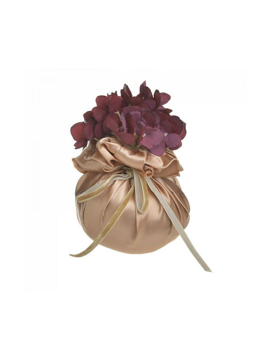 Inart Decorative Flower made of Fabric Gold/ Purple 15x15x16cm 1pcs