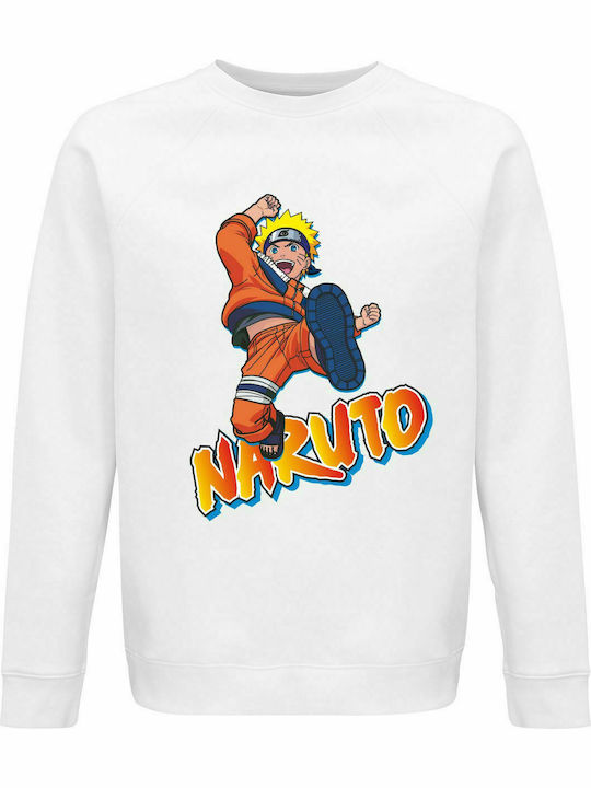 Sweatshirt Unisex, Organic " Naruto is The Best, Anime ", White