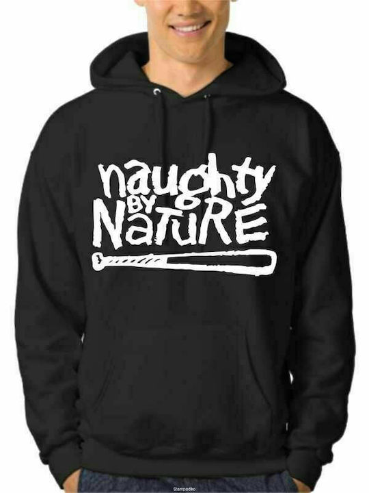 Naughty by Nature φούτερ με κουκούλα και τσέπες σε μαύρο χρώμα.