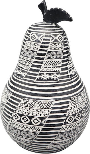 Espiel Decorative Pear made of Polyresin Black/ White 14x14x20.5cm 1pcs