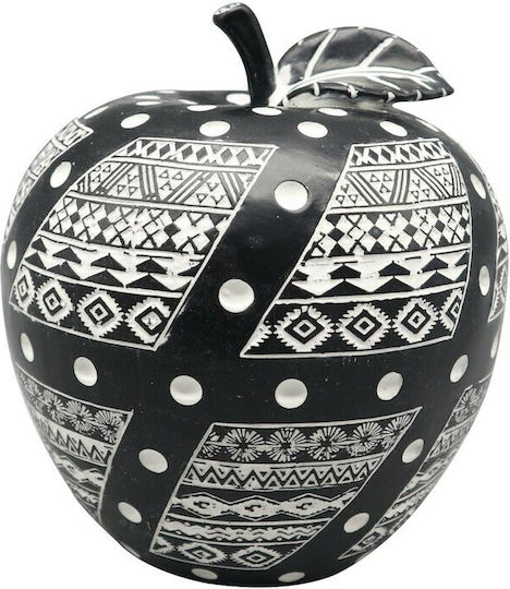 Espiel Decorative Apple made of Polyresin Black/ Gold 14.5x14.5x15cm 1pcs