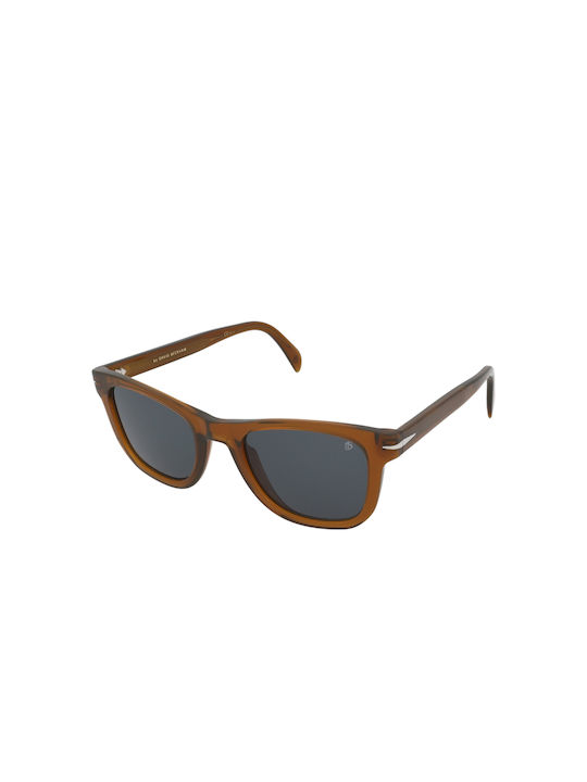 David Beckham Men's Sunglasses with Brown Plastic Frame and Gray Lens DB 1006/S FMP/KU