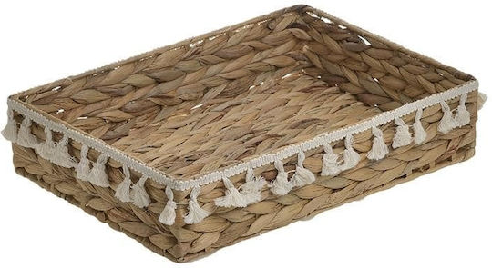 Inart Декоративен Таван Плетеница Natural Правоъгълена Natural Beige 40x28x9см 1бр