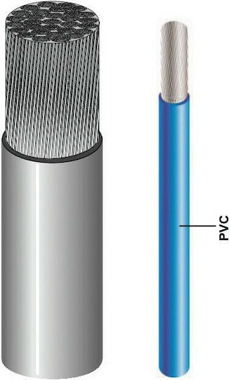 Eval Marine Καλώδιο Ρεύματος με Διατομή 1x16mm² Μονοπολικό Εύκαμπτο PVC Επικασσιτερωμένο σε Μαύρο Χρώμα 1m Εύκαμπτο