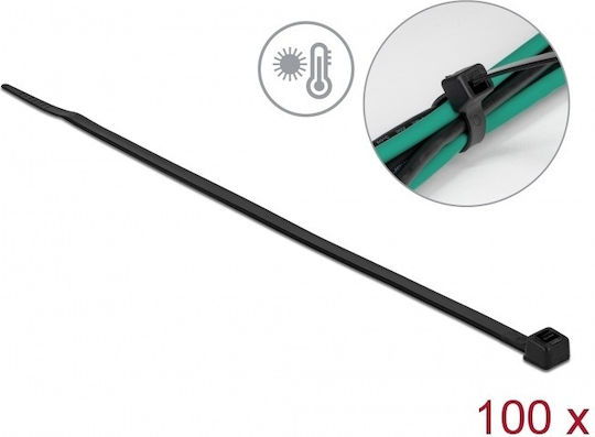 DeLock Δεματικά Καλωδίων Πλαστικά 200mmx4.8mm σε Μαύρο χρώμα (100τμχ) (19555)