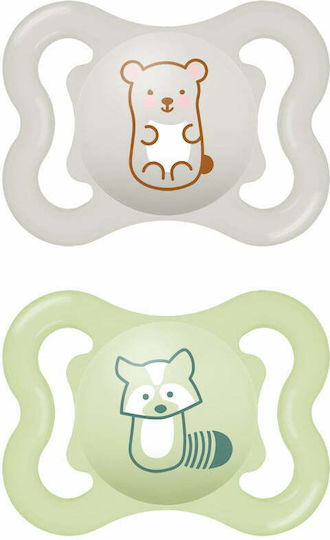 Mam Air Forest Orthodontic Pacifiers Silicone Gray - Green for 2-6 months 2pcs