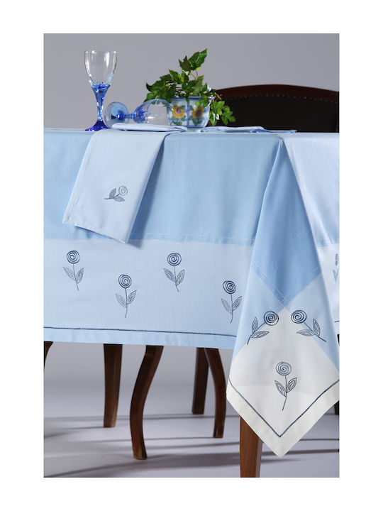 Silk Fashion Tablecloth Cotton with Embroidery 623 Ciell 170x220cm