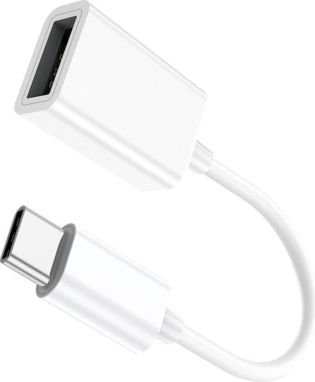 Leewello Μετατροπέας USB-C male σε USB-A female Λευκό 1τμχ YPX-024