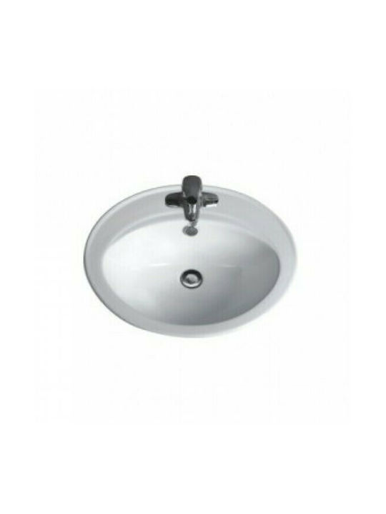 Inter Ceramic ICC 5547 Deasupra Blatului Chiuvetă Porțelan 55x47x22cm Alb