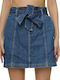 Tommy Hilfiger Denim Hohe Taille Mini Rock in Blau Farbe