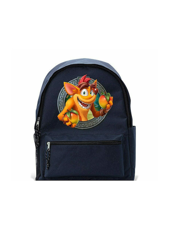 Abysse Crash Bandicoot Σχολική Τσάντα Πλάτης Δημοτικού Μπλε 32 x 14 x 42εκ