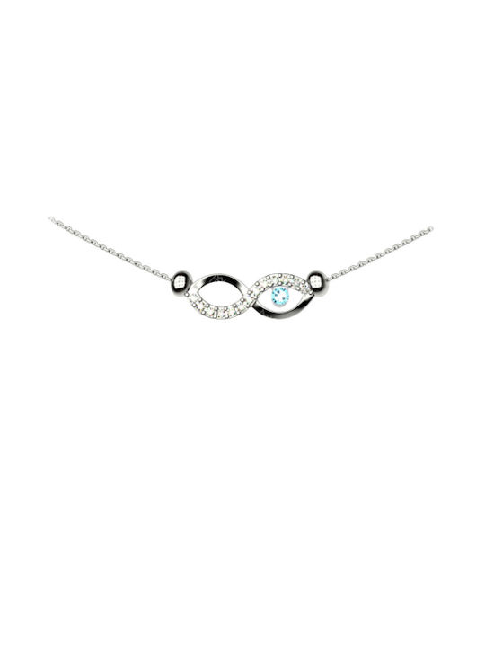 Infinity necklace and peephole silver 925