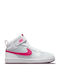 Court Borough Kids Sports Shoes with Hoop & Loop Closure White