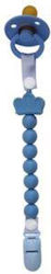 Nibbling Chain Pacifier Crown with Beads made of Silicone Light Blue BR76273