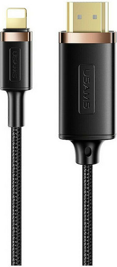 Usams HDMI 1.4 Hochgeschwindigkeits 1080p 120Hz Kabel HDMI-Stecker - Blitzschlag männlich 2m Schwarz