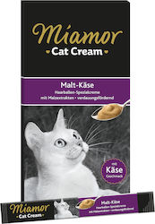 Miamor Cat Cream Wet Food for Adult Cats In Pouch with Malt & Cheese 6pcs 15gr