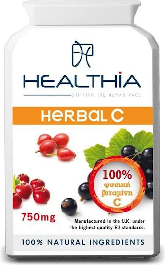 Healthia Herbal-C 750mg Βιταμίνη για Ενίσχυση του Ανοσοποιητικού, τo Δέρμα & Αντιοξειδωτική δράση 750mg 120 κάψουλες