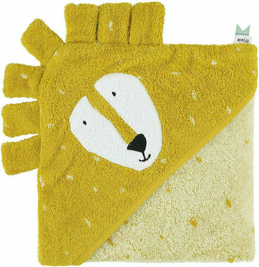 Trixie Baby Bath Towel Hooded Mr Lion Yellow 75x75cm