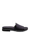 Leather Women's Flat Sandals in Black Color