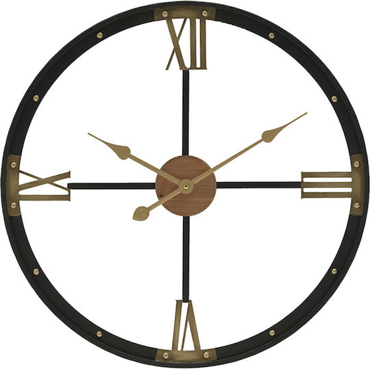 Inart Wanduhr Metallisch Gold / Black Ø60cm