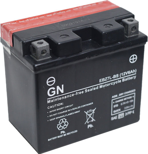 Motorradbatterie YTZ7S-BS mit Kapazität 6Ah
