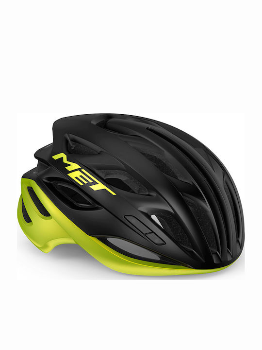 MET Estro Κράνος Ποδηλάτου Δρόμου Black Lime Yellow Metallic/Glossy