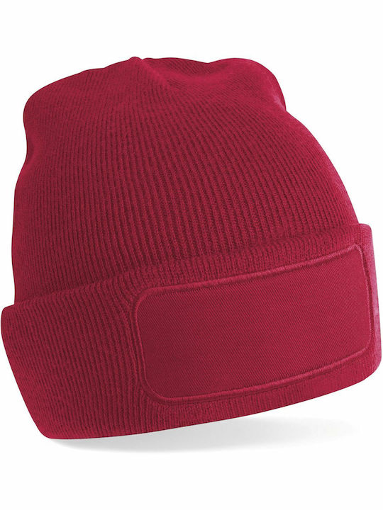 Printers Beanie Männer Beanie mit Rippstrick in Rot Farbe