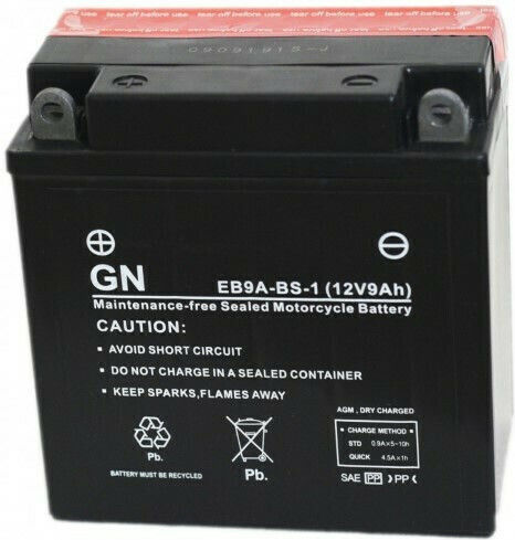 GN Inchis Baterie Motocicleta EB9A-BS-1 cu Capacitatea 8Ah