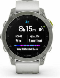 Garmin Epix (Gen 2) Sapphire Titanium 47mm Waterproof Smartwatch with Heart Rate Monitor (White Titanium)