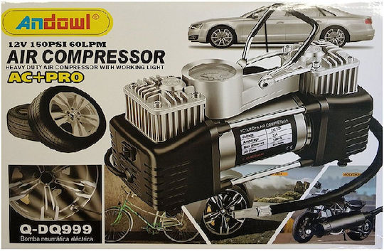 Andowl Car Tire Pump Qdq999 150PSI with Cable 12V