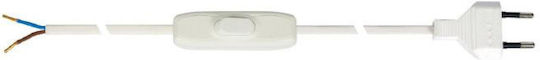 Evivak Power Cord with Diameter 2x0.75mm² in White Color 2m 1pcs