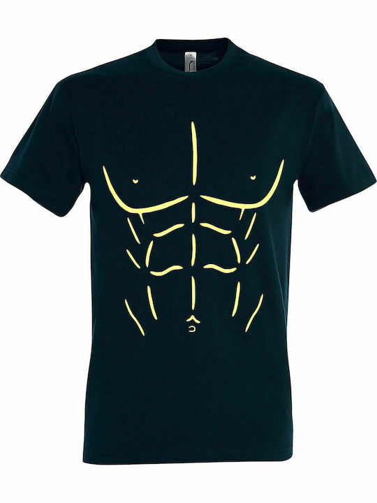 T-shirt Unisex " CrossFit SixPack Abs Muscle Body ", Petroleum blau